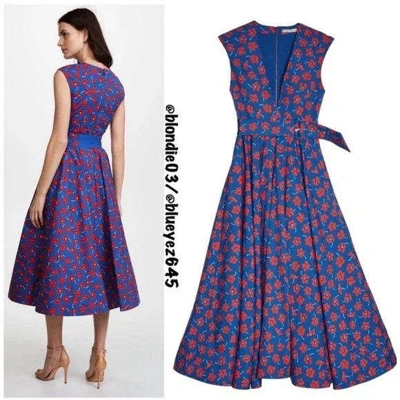 Alice Olivia “Dot” drop shoulder midi dress